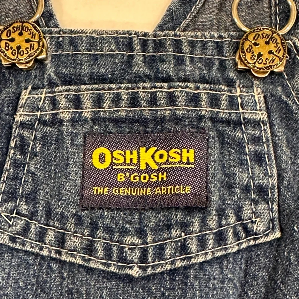 OshKosh‎ B'gosh Vestbak Denim Overalls Kids 18M Blue Snap Leg | Vintage